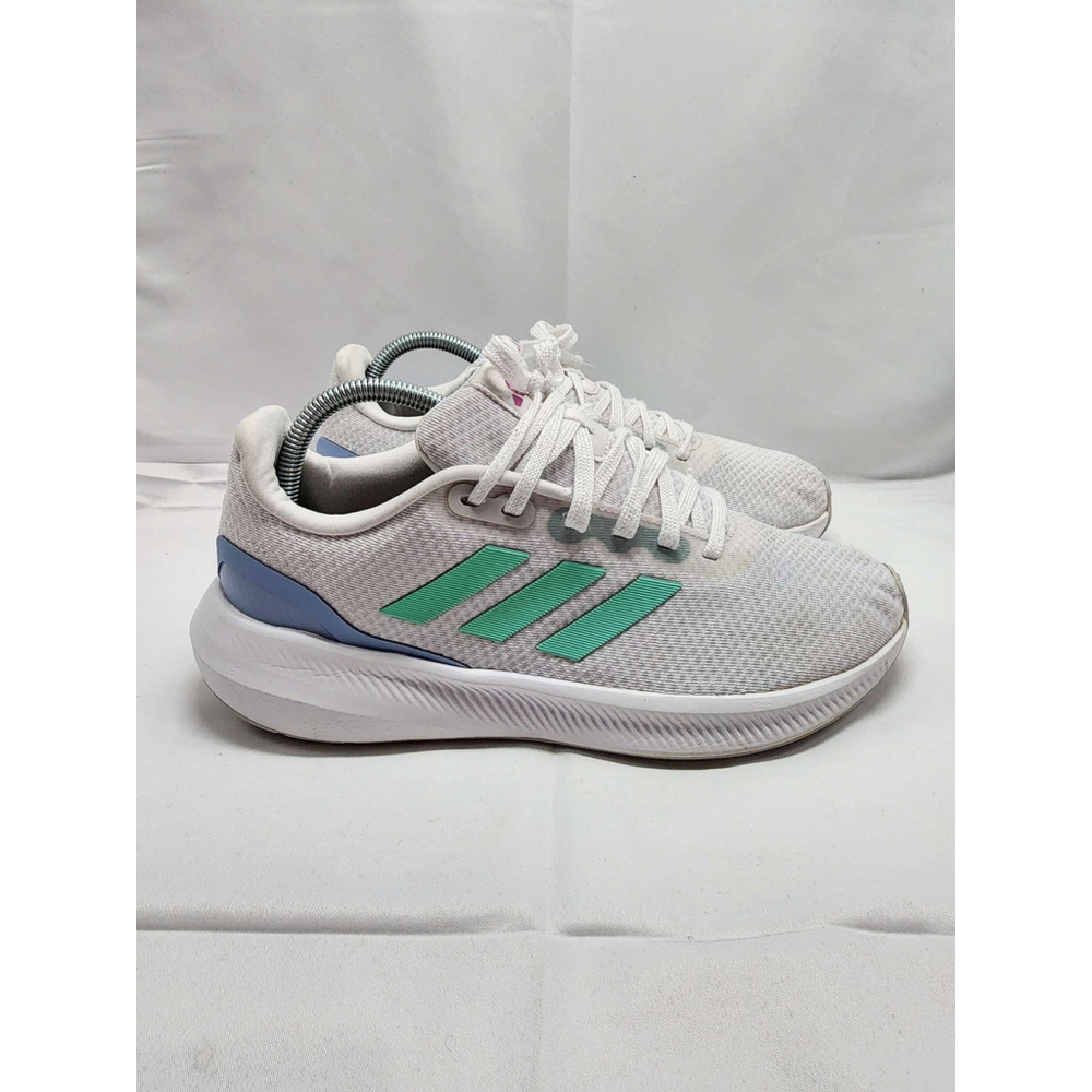 Adidas Runfalcon 3.0 Women's Running Shoes Light Grey Mint Green Size 9 Used